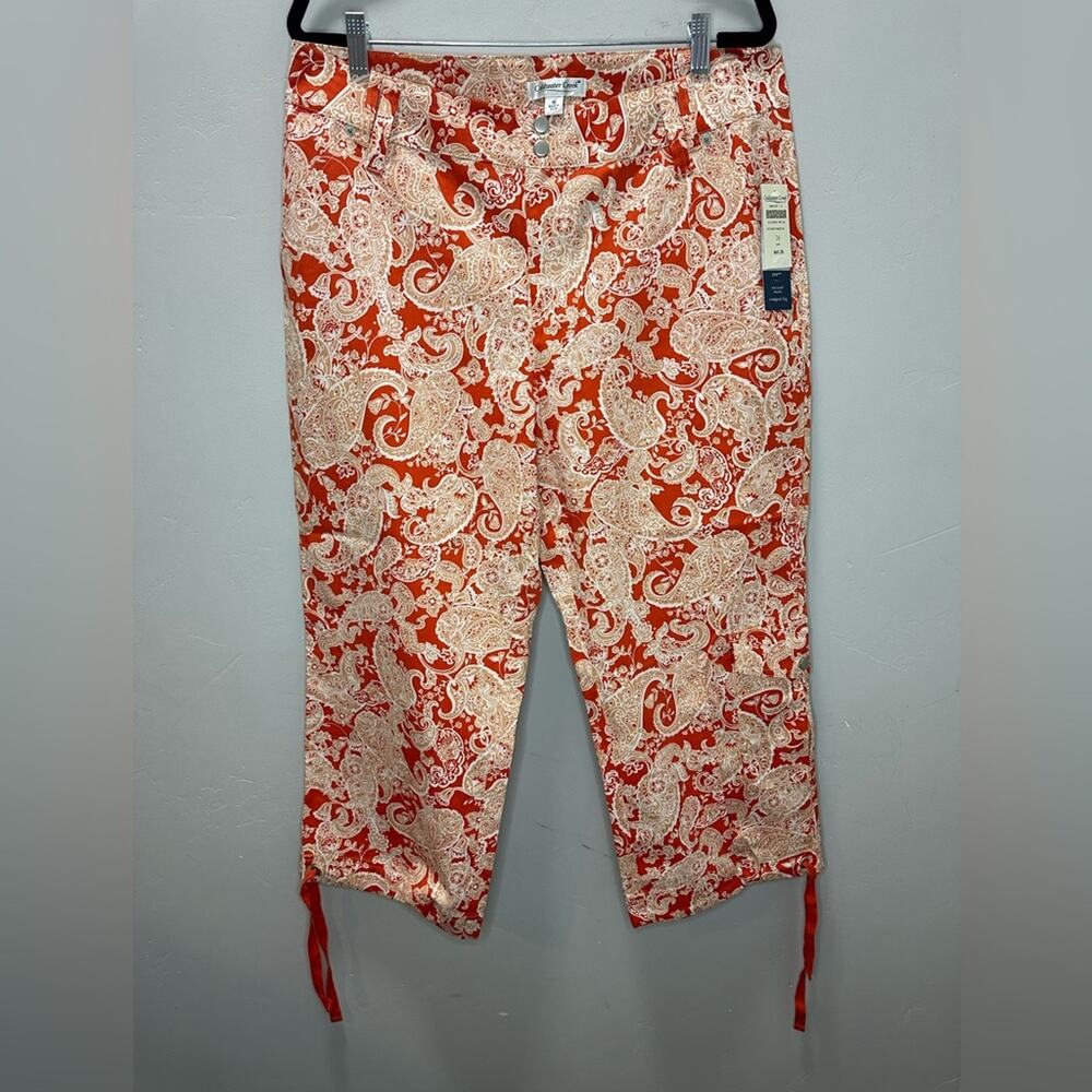 Coldwater Creek NWT Women’s Ivy Daisy Paisley Cargo Cropped Pant size 16